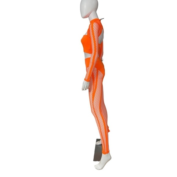 Women's Sexy Sleeveless Front Net Contrast Top & Matching Leggings Set
New - Picture 4 of 7